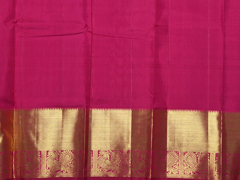 Twill Weave Zari Border With Checks And Buttis Pastel Grey Kanchipuram Silk Unstitched Pavadai Sattai Material
