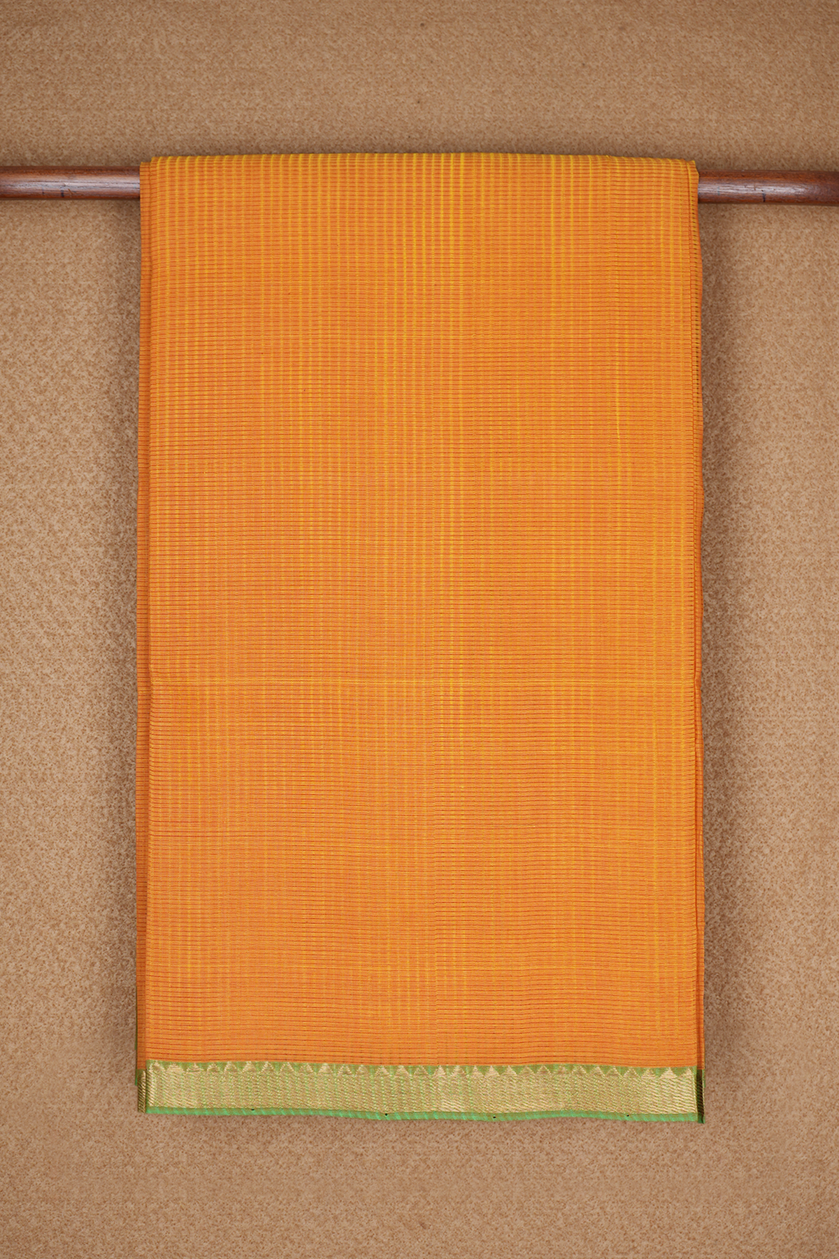 Twill Weave Border Golden Yellow Mangalagiri Cotton Saree