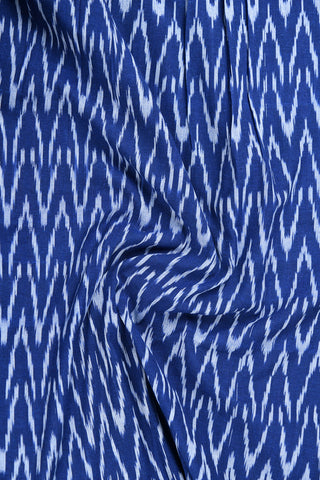 U-Neck Small Placket Ikat Design Indigo Blue Cotton Nightie