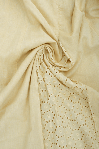 V- Split Neck Plain Pastel Yellow Cotton Long Kurta