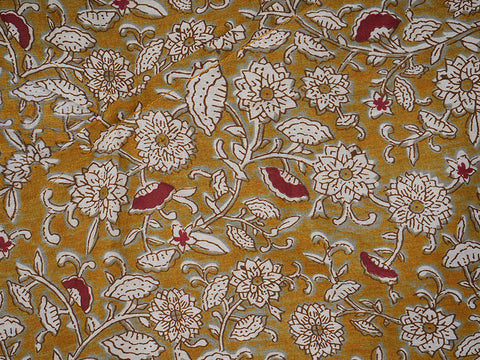 V-neck Peanut Brown Printed Cotton Readymade Blouse