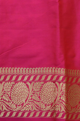 Floral Buttis Hot Pink Banaras Silk Saree