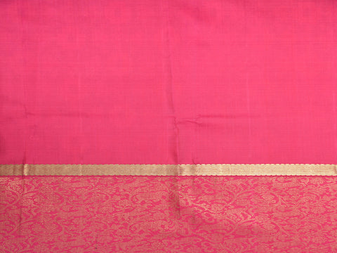 Vanasingaram Korvai Big Border With Ikat Design Pear Green Kanchipuram Silk Pavadai Sattai Material