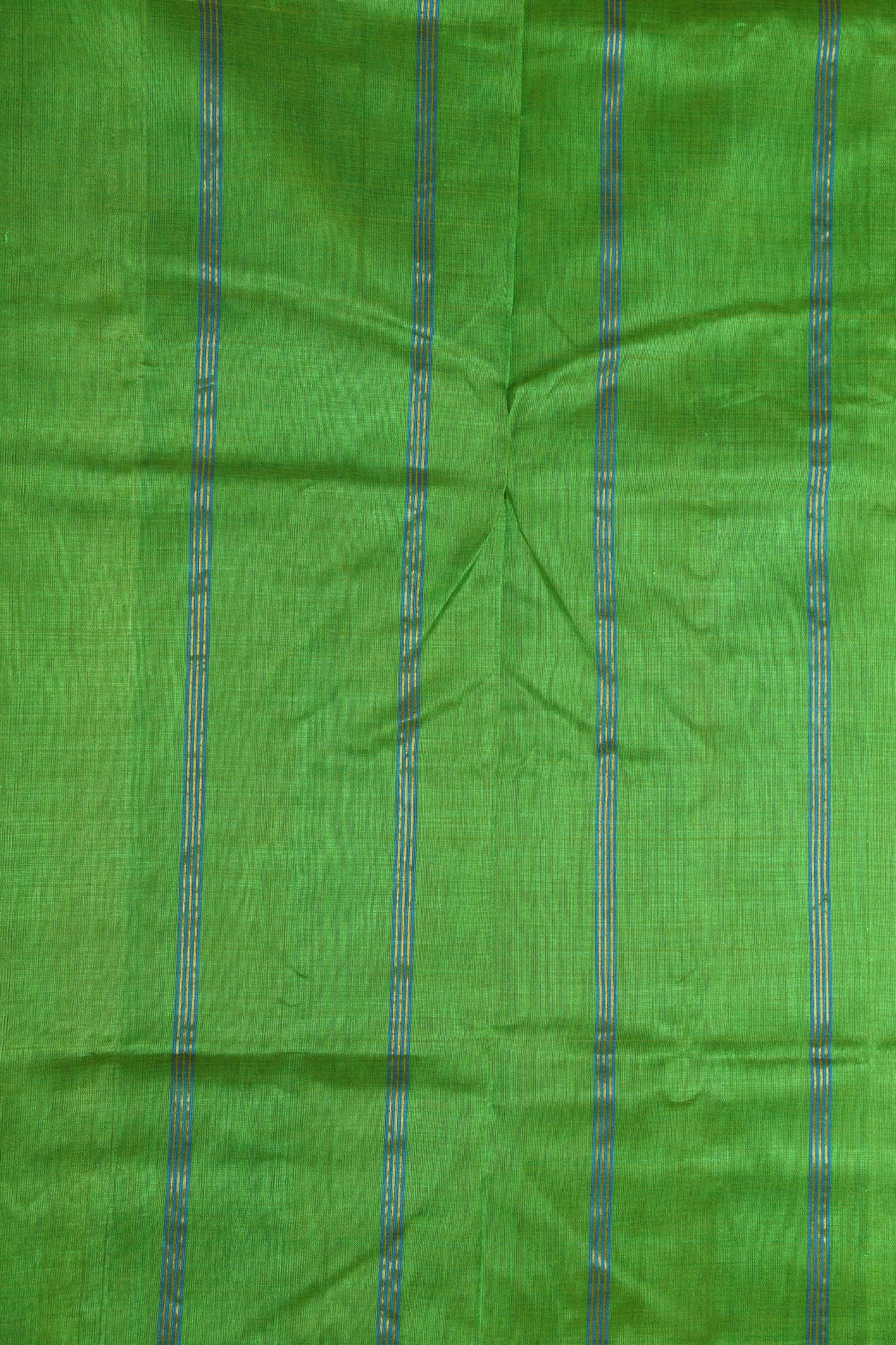 Vanki Zari Border In Plain Mint Green Silk Cotton Saree