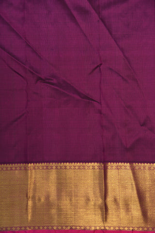 Vanki Zari Border With Checks And Buttis Burgundy Purple Kanchipuram Silk Saree