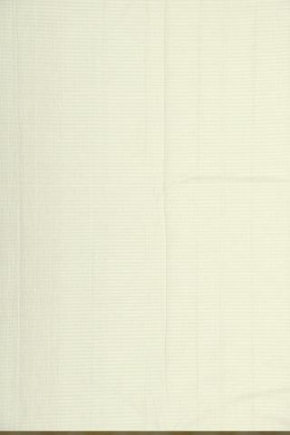 Vertical Stripes Border With Self Small Checks Off White Koorainadu Cotton Saree