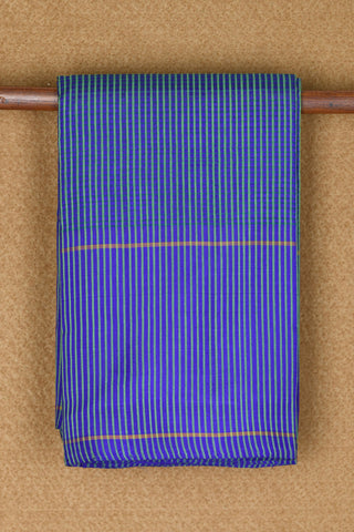 Vertical Stripes Border With Small Checks Cobalt Blue Koorainadu Cotton Saree