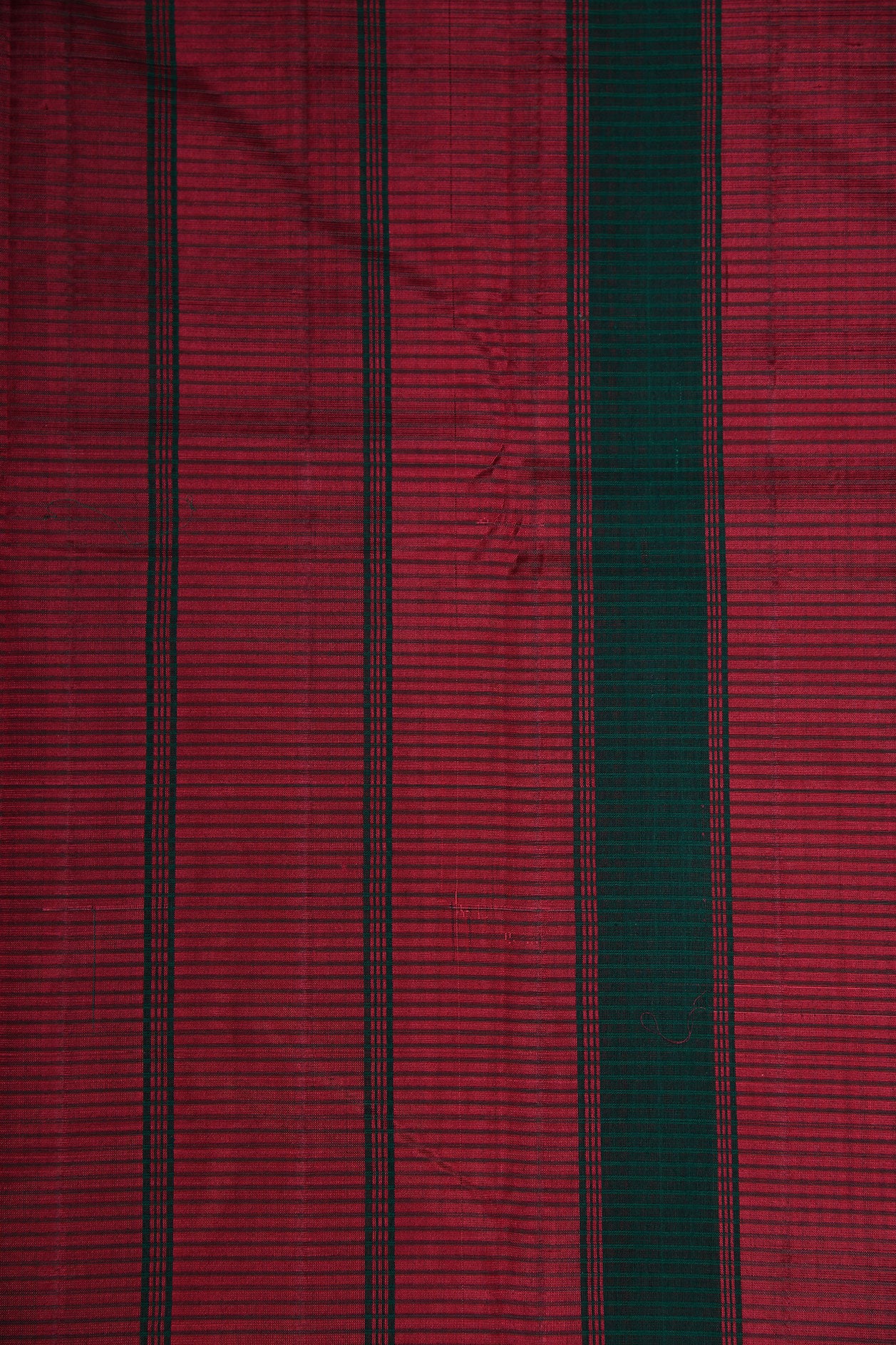 Vertical Stripes Border With Small Checks Green And Pink Koorainadu Cotton Saree