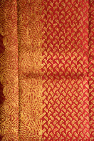 Waves Border Design Lemon Green Kanchipuram Silk Saree