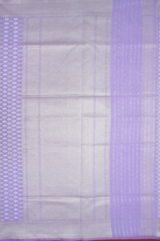 Zari And Threadwork Buttas Lavender Banarasi Cotton Saree