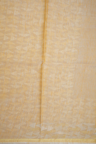 Zari And Threadwork Triangle Border Pastel Orange Linen Tussar Saree