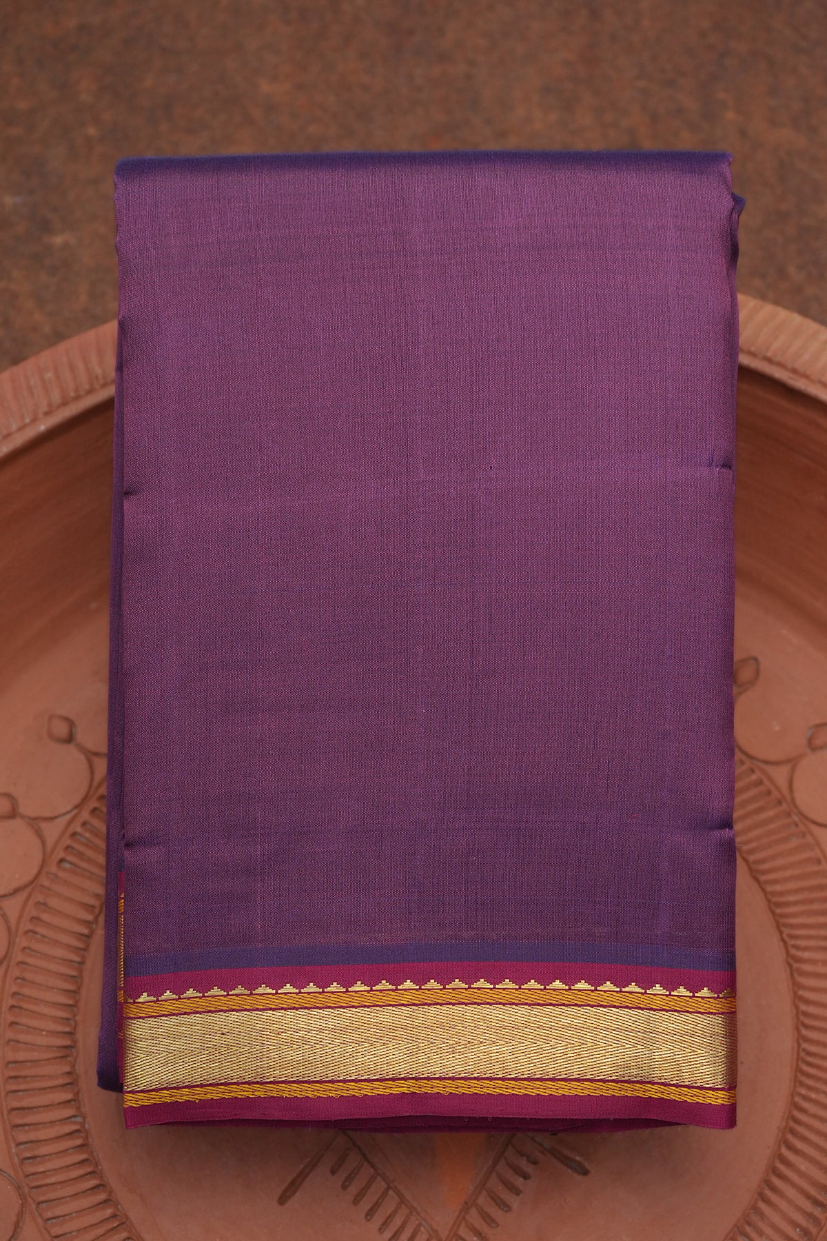 Zari Border Berry Purple Kanchipuram Silk Saree