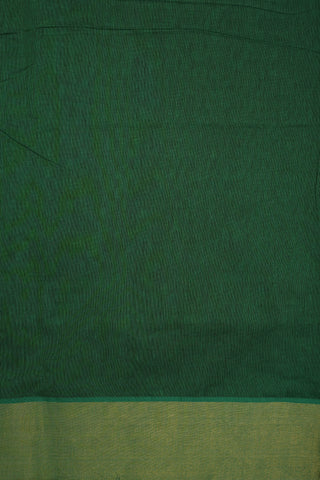 Zari Border Emerald Green Kora Silk Cotton Saree