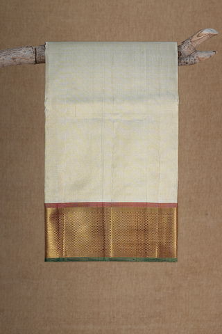 Zari Border Gold Tissue Silk Dhoti With Angavastram Set