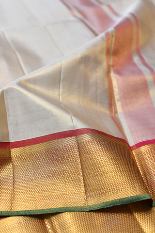 Zari Border Gold Tissue Silk Dhoti With Angavastram Set