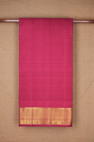 Zari Border Hibiscus Red Kanchipuram Nine Yards Silk Saree