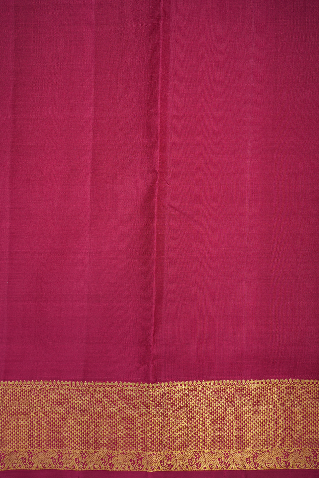 Zari Border Hibiscus Red Kanchipuram Nine Yards Silk Saree