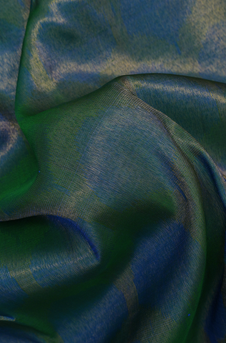 Zari Border In Brocade Blue Tissue Kanchipuram Silk Saree