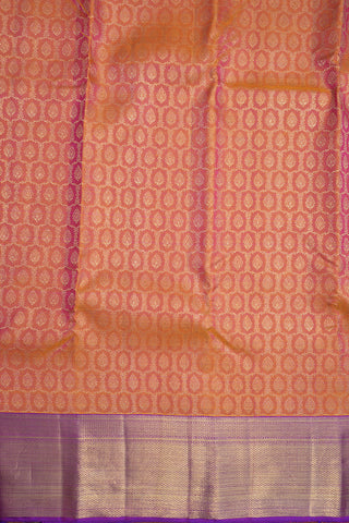 Zari Border In Brocade Copper Pink Kanchipuram Silk Saree