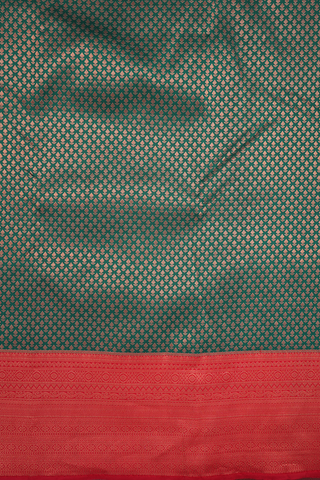 Zari Border In Brocade Dark Green Kanchipuram Silk Saree – Sundari Silks