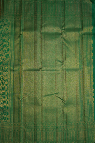 Zari Border In Brocade Emerald Green Kanchipuram Silk Saree