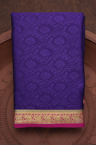 Jacquard Design In Regal Purple Crepe Saree