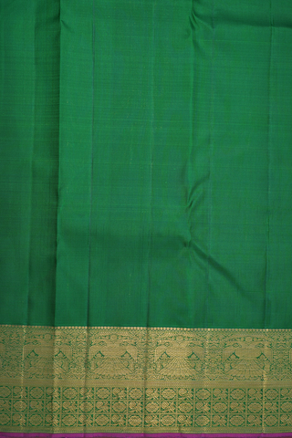 Zari Border In Brocade Green Kanchipuram Silk Saree