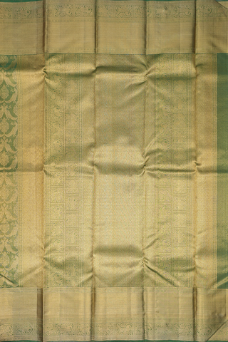 Zari Border In Brocade Green Tissue Kanchipuram Silk Saree