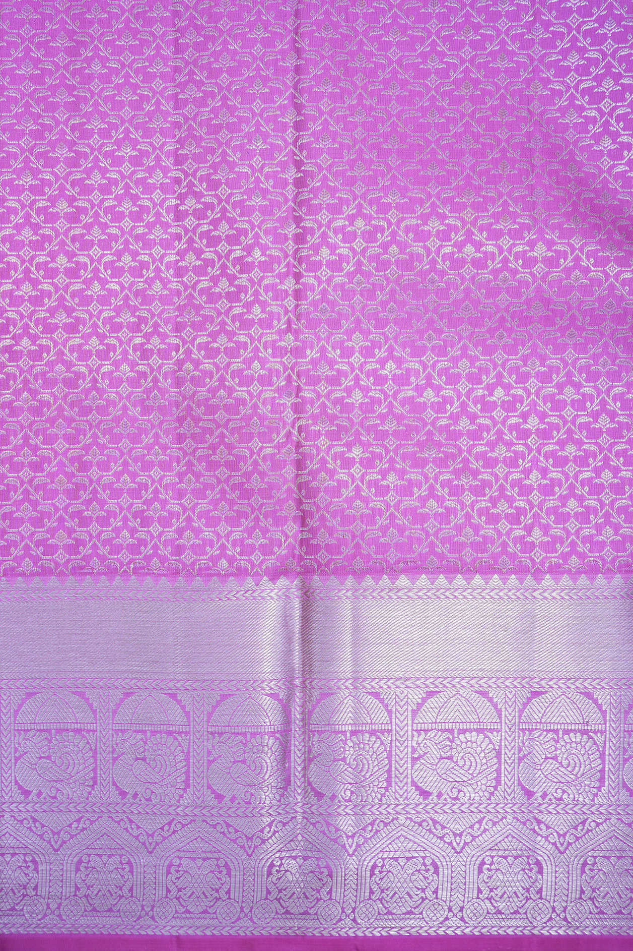 Zari Border In Brocade Lotus Pink Kanchipuram Silk Saree