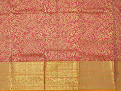 Zari Border In Brocade Coral Pink Pavadai Sattai Material