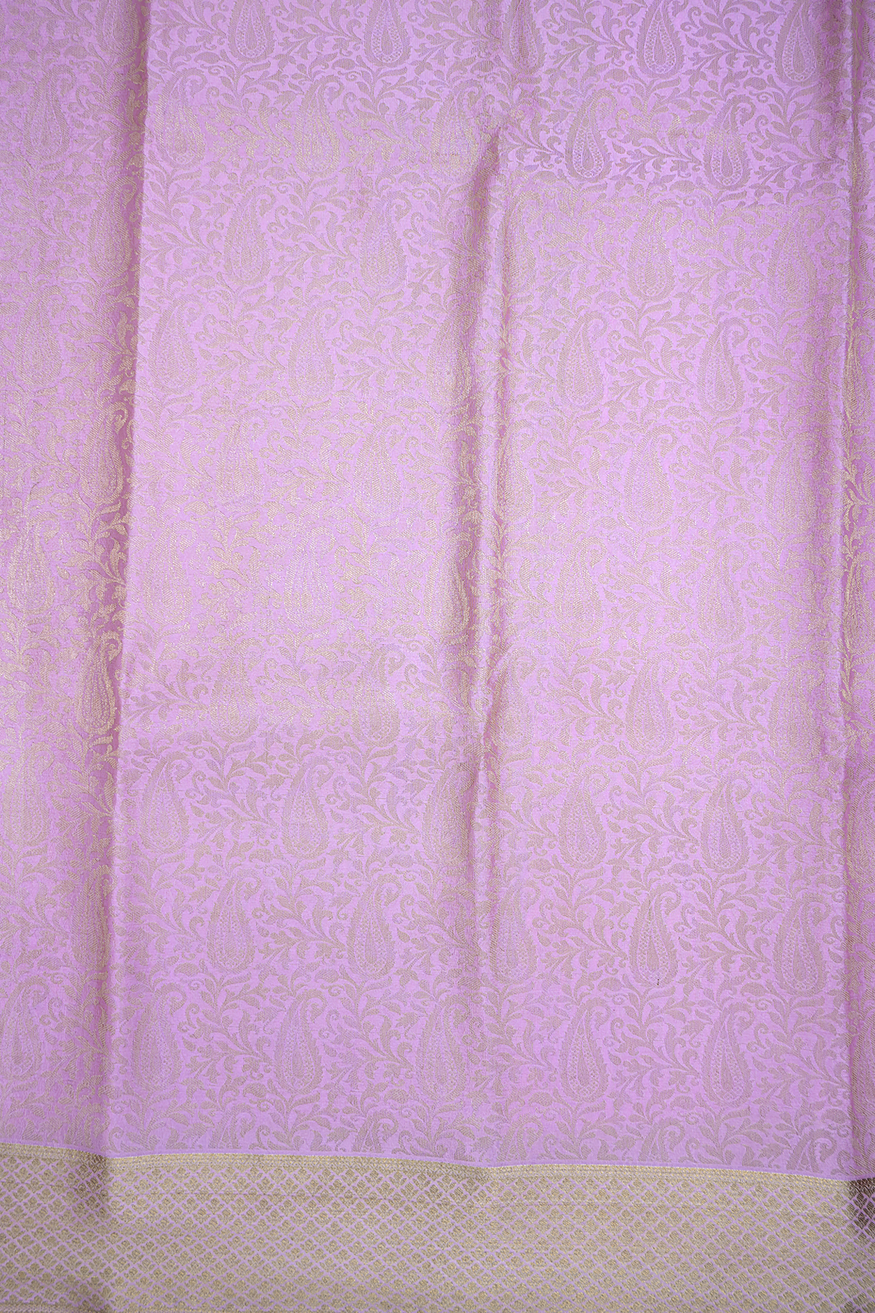 Zari Border In Brocade Pastel Purple Mysore Silk Saree