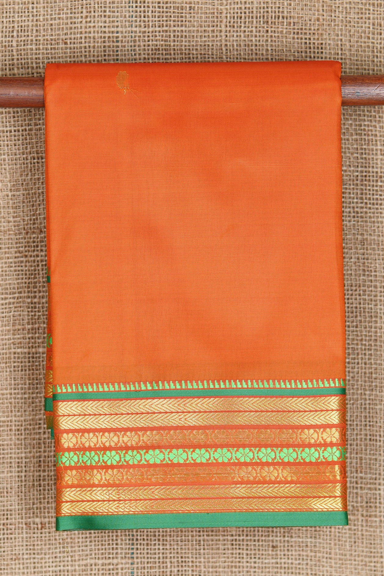 Zari Border In Plain Bright Orange Apoorva Art Silk Saree
