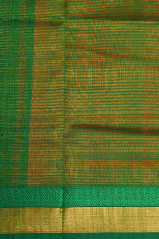 Zari Border In Plain Bright Orange Silk Cotton Saree