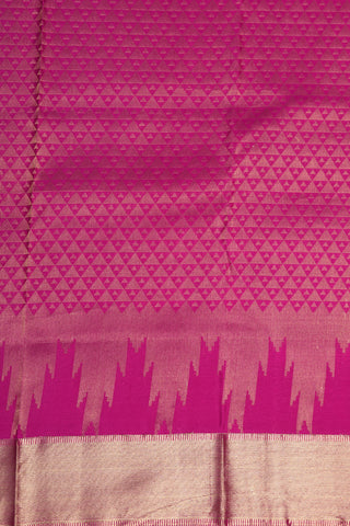 Zari Border In Plain Magenta Pink Kanchipuram Silk Saree