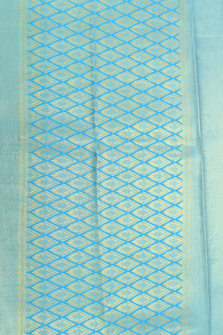 Striped And Buttas Sky Blue Mysore Silk Saree