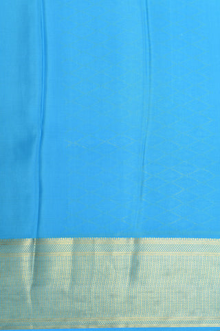 Striped And Buttas Sky Blue Mysore Silk Saree