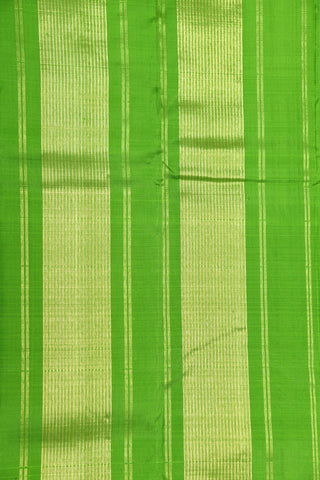 Zari Border In Thread Work Stripes Mint Green Kanchipuram Silk Saree