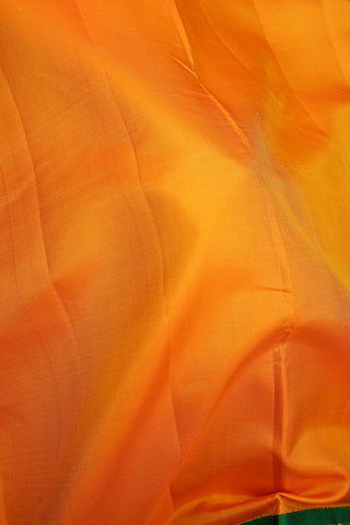 Zari Border Marigold Orange Kanchipuram Nine Yards Silk Saree