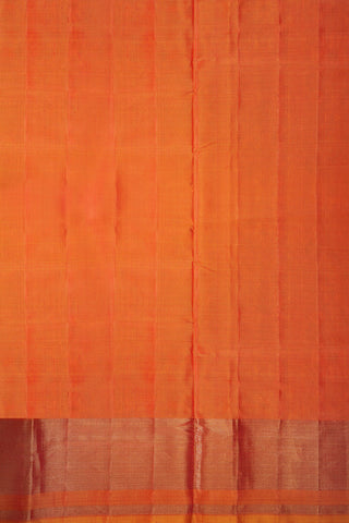 Zari Border Ochre Orange Pochampally Silk Saree