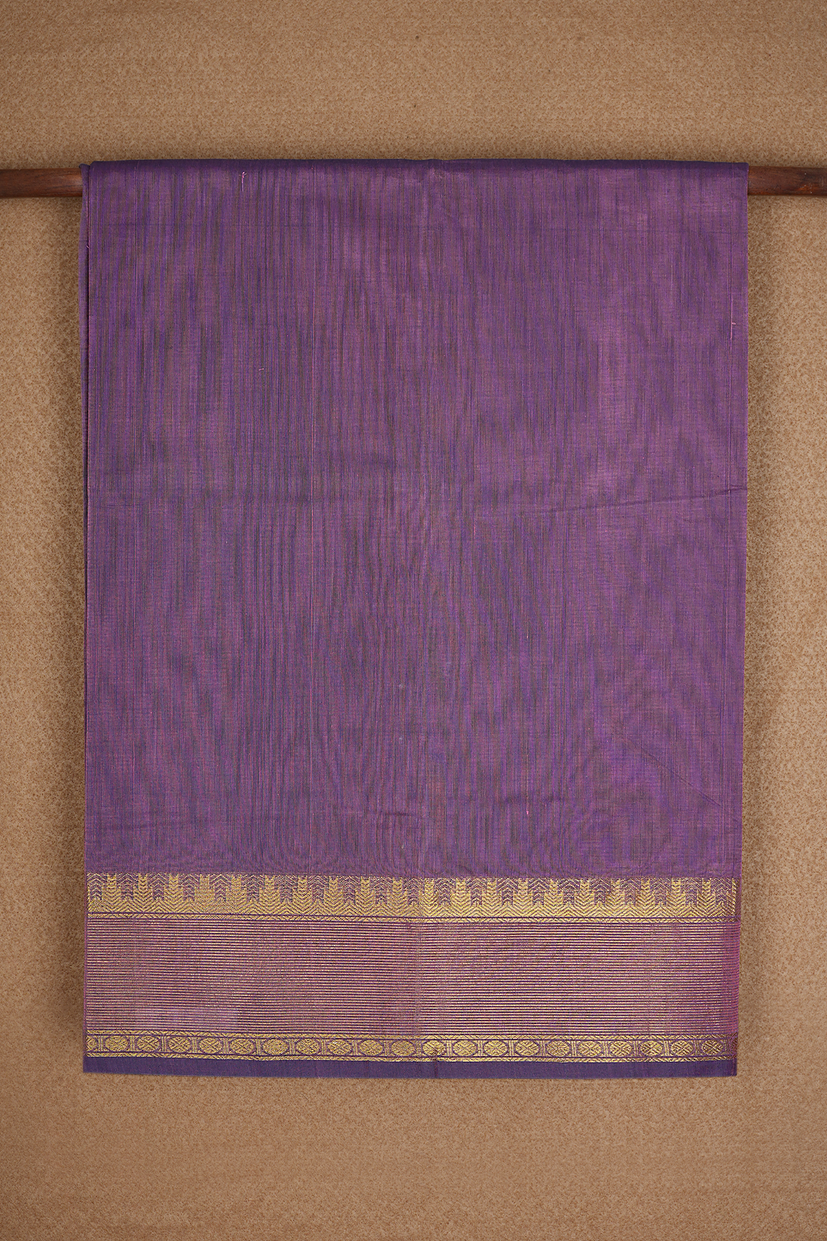 Zari Border Plain Dusty Purple Venkatagiri Cotton Saree