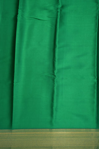 Zari Border Plain Emerald Green Mysore Silk Saree