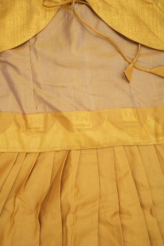 Zari Border Plain Golden Yellow Silk Readymade Pavadai Sattai