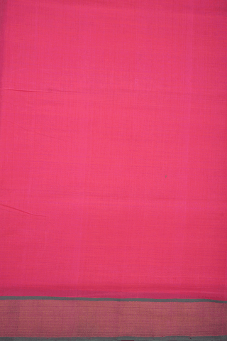 Zari Border Plain Hot Pink Mangalagiri Cotton Saree