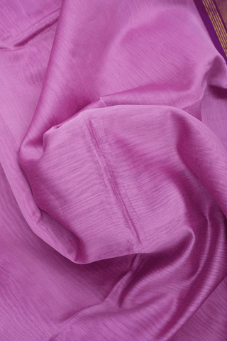 Zari Border Plain Purple Maheswari Silk Cotton Saree