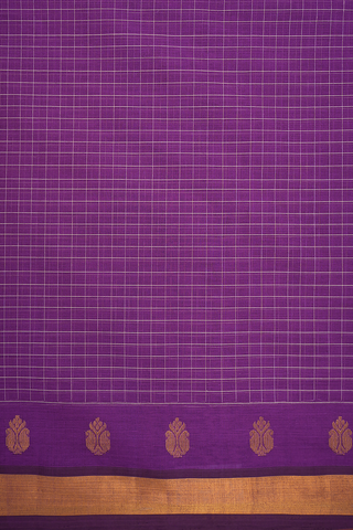Zari Border Purple Rose Venkatagiri Cotton Saree