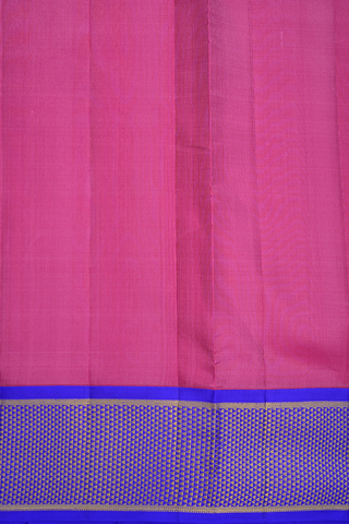 Zari Border Rani Pink Kanchipuram Nine Yards Silk Saree