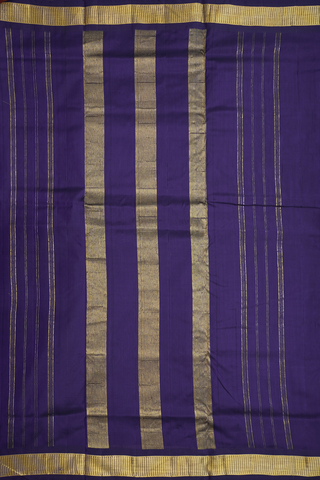 Zari Border Regal Purple Kanchipuram Nine Yards Silk Saree