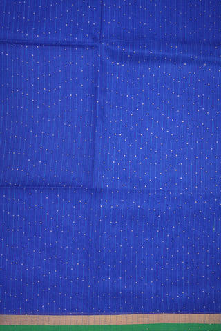 Small Zari Border Royal Blue Chanderi Silk Cotton Saree