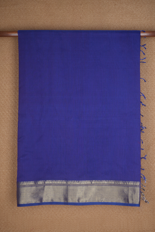 Zari Border Royal Blue Maheswari Silk Cotton Saree