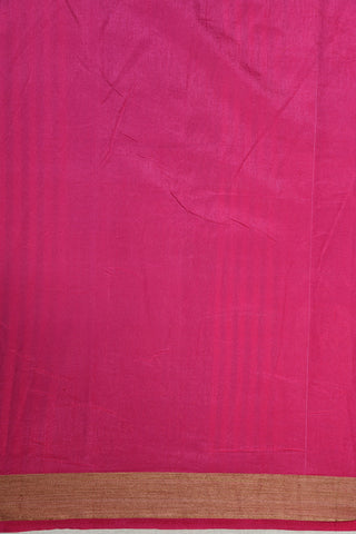 Zari Border With Allover Paisley Design Hot Pink Semi Tussar Silk Saree